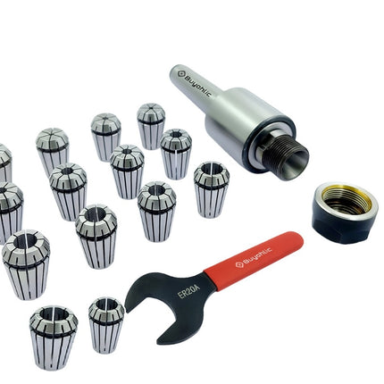 ER20 - 14 Pcs Collet Set Range1/16-1/2"  Collet Live Revolving Center With Spanner