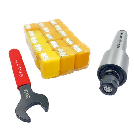 ER11  15 Pc Collet Set Range 1mm-1/8"Collet Live Revolving Center With Spanner