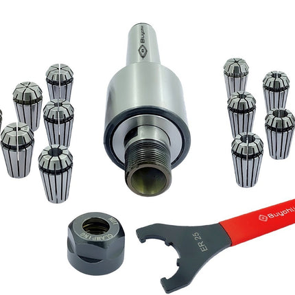ER25 - 12 Pcs Collet Set (Range 1/8 -5/8" ) Collet Live Revolving Center With Spanner