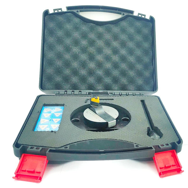 Lathe Oval Base Ball Turning Attachment with Graduation Scale with 10 x Spare Cutting Bit Box