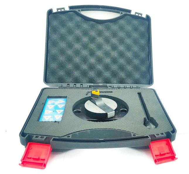Lathe Oval Base Ball Turning Attachment with Graduation Scale with 10 x Spare Cutting Bit Box