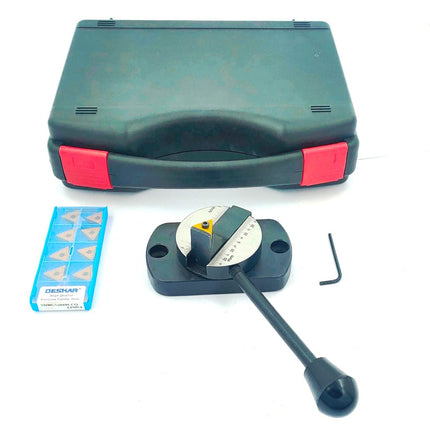 Lathe Oval Base Ball Turning Attachment with Graduation Scale with 10 x Spare Cutting Bit Box