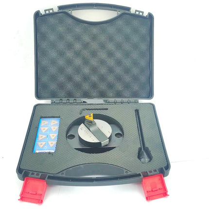 Lathe Oval Base Ball Turning Attachment with Graduation Scale with 10 x Spare Cutting Bit Box