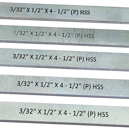 HSS Blades 3/32" X 1/2" X 4-1/2" for Lathe Parting Cut Off & Tool Holders