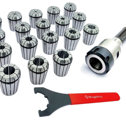 ER32 - 18 Pcs Collet Set Range 3/32" -5/32" Milling Collet Adopter With Spanner