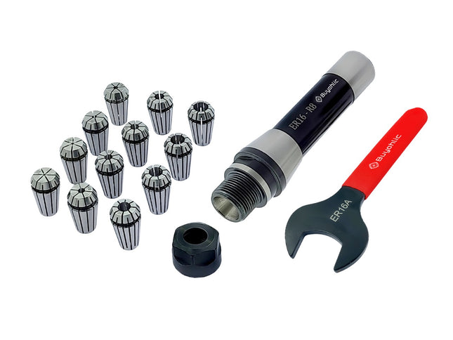 ER16 - 12 Pcs Collet Set  Range1/32- 3/8" Milling Collet Adopter With Spanner