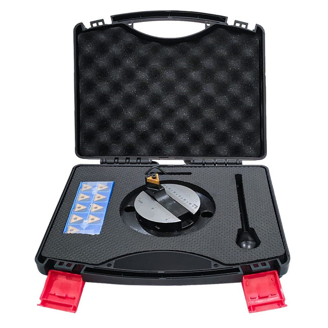 Lathe Round Base Ball Turning Attachment with Graduation Scale with 10 x Spare Cutting Bit Box