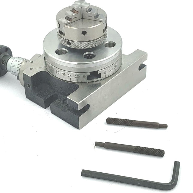 3"/ 80 mm Regular Rotary Table With Small Chucks and back Plate