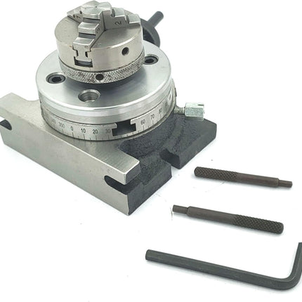 3"/ 80 mm Regular Rotary Table With Small Chucks and back Plate