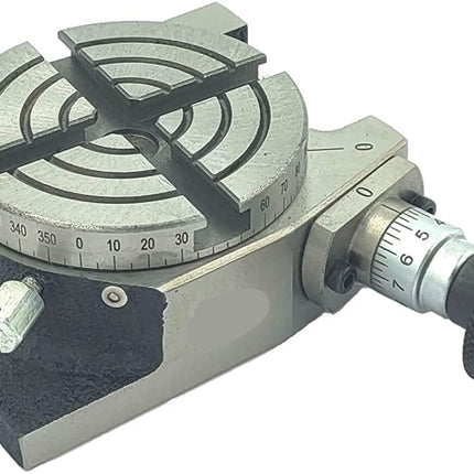 Rotary Table With 70 mm 4 Jaw Independent Chuck and back Plate
