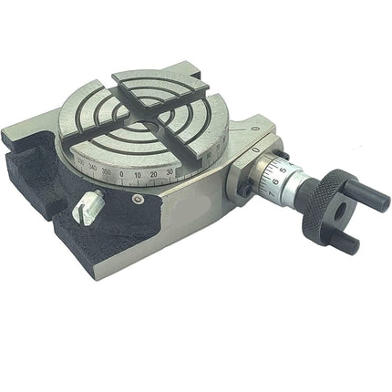 Rotary Table With 70 mm 4 Jaw Independent Chuck and back Plate