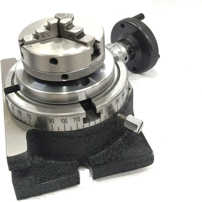 4"/ 100 mm Regular Rotary Milling Indexing Table With Small Chucks and back Plate