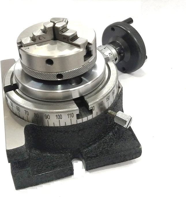 4"/ 100 mm Regular Rotary Milling Indexing Table With Small Chucks and back Plate
