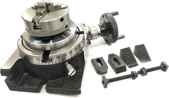 4"/ 100 mm Regular Rotary Table With Small Chucks and back Plate