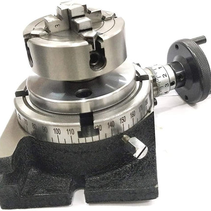 4"/ 100 mm Regular Rotary Milling Indexing Table With Small Chucks and back Plate
