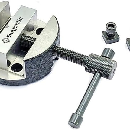 Buyohlic Round Vise Vice for 3" & 4" Rotary Table + 3 Fixing Tee Nut-Milling Tool