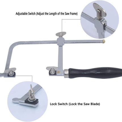 Jeweler's Saw Frame Adjustable with 144 Blades Professional Jewelry Making Kit