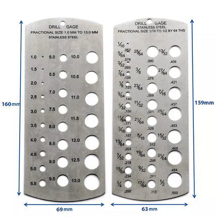 Stainless Steel Drill Gauge