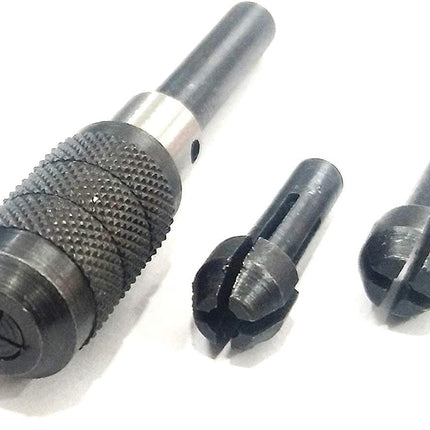 3 Piece Pin Chuck Set-Capacity: 0"-1/32", 1/32"-1/16", 1/16"-3/32"-Small Drill Bits