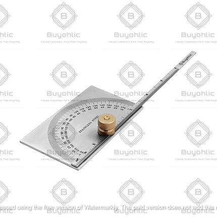 Buyohlic Stainless Steel Protractor 0-180 degrees Machine Tools