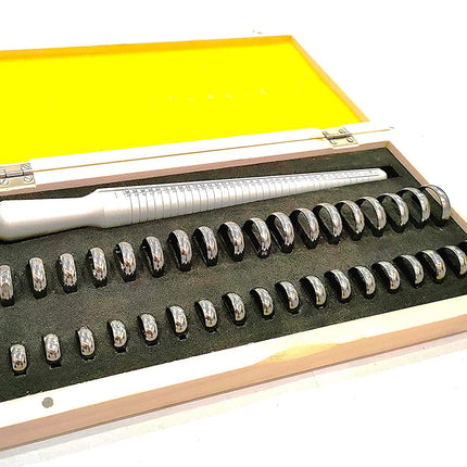 Standard Aluminum Jewelry Ring Sizer Stick Gauge with 4 International Marking of USA & Euro Sizes & Jewelry 36 pcs Metal Rings Size Range Mandrel