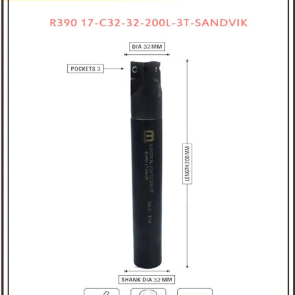Indexable Insert Endmill 200 Length II 10 Pcs R3901704 Carbide Inserts Free