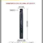 Dia 25 mm~Len 200 mm~25 mm Shank 2T