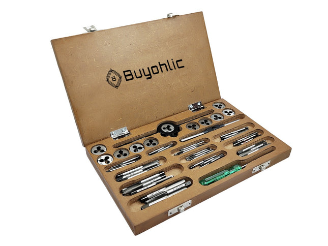 British Association Tap and Dies Set 0 to 10 BA II Supplied in Wooden Box