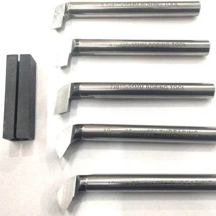 Buyohlic Set of 5 Pc. High Speed Steel  M2 Grade Including Internal Boring & Threading Tool