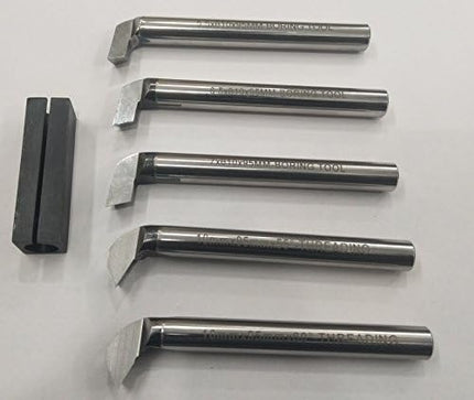 Buyohlic Set of 5 Pc. High Speed Steel  M2 Grade Including Internal Boring & Threading Tool