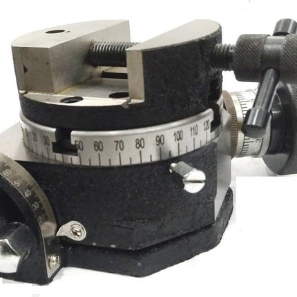 HV 4" (100 mm) Tilting Milling Indexing Horizontal Vertical Rotary Table with Round Vice- Metal Working