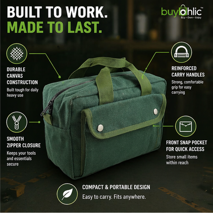 Canvas All Purpose Military Style Duffle Bag, Water-Resistant, Double Zipper Closure, heavy Duty