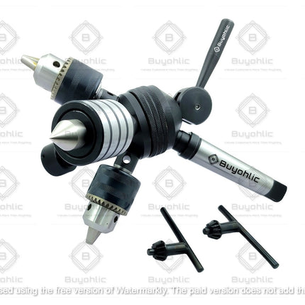 Buyohlic Grip-Fast 2MT head Tailstock Turret for Lathe, Alloy Steel & Stainless Steel, Includes 1 Live Centre, Die Holder, 2 Drill Chucks, Comprehensive Accessory Set