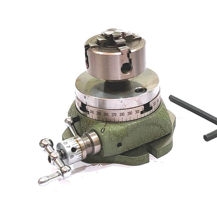 Small Watchmaker 2-3/4" (2.75 Inch) Rotary Table with 50 mm Chuck and Back Plate