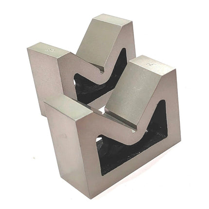 Seasoned caste iron v block pair