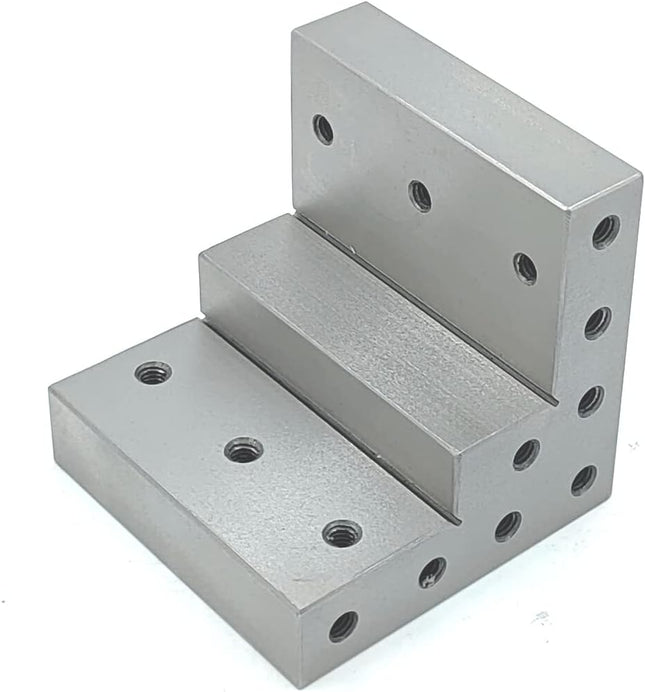 Caste Iron 100 mm/ 4" Stepped Angle Plate-Tapped Drills