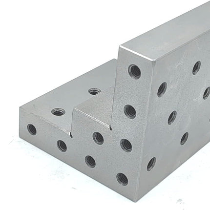 Caste Iron 100 mm/ 4" Stepped Angle Plate-Tapped Drills