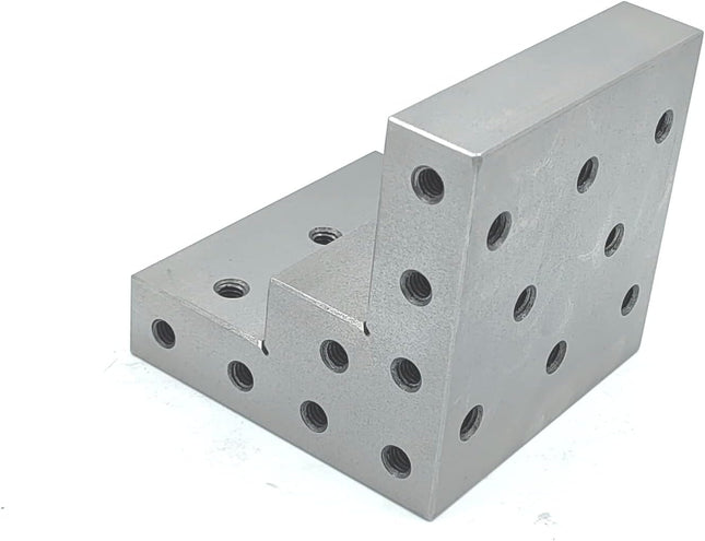 Caste Iron 100 mm/ 4" Stepped Angle Plate-Tapped Drills