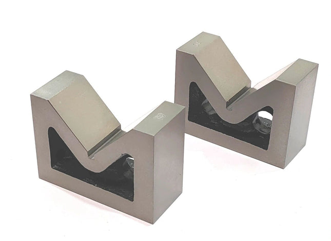 Seasoned caste iron v block pair