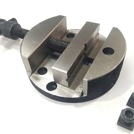 Buyohlic Round Vise Vice for 3" & 4" Rotary Table + 3 Fixing Tee Nut-Milling Tool