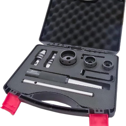 Tapping, reaming and threading die holder set for lathe tailstock with Plastic Box