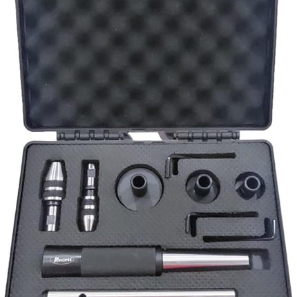 Tapping, reaming and threading die holder set for lathe tailstock with Plastic Box