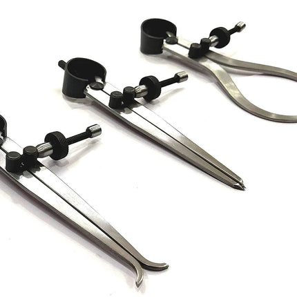 Set of 3 Pieces Spring Caliper Set - Inside, Outside & Divider Measuring Tool