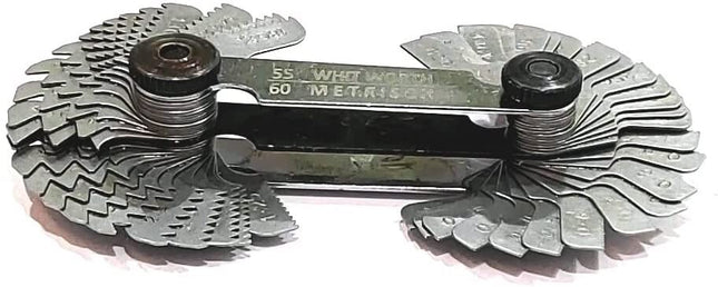 British Whitworth BSW & Metric Screws Bolts Pitch Measure Thread Gauge 51 Blades Gages
