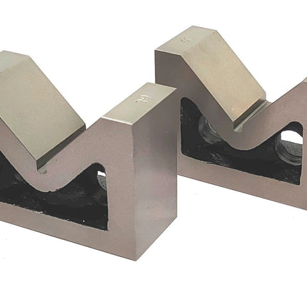 Seasoned caste iron v block pair