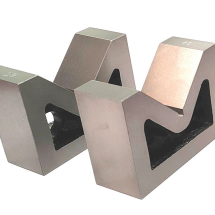 Seasoned caste iron v block pair