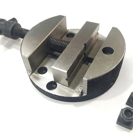 Buyohlic Round Vise Vice for 3" & 4" Rotary Table + 3 Fixing Tee Nut-Milling Tool