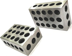 Tool Steel EN31 Deep Hardened Ultra Precision 1-2-3 Blocks (23 Holes) (1 Pair (2 Pcs))